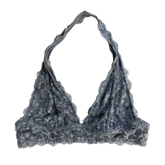 Intimately Free People XS Gray Halter Lace Bralette Bra - Picture 1 of 5